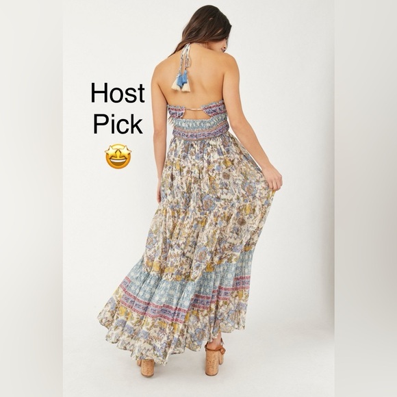 Free People Dresses & Skirts - 💰SOLD💰Free People Floral BohO Real Love Maxi Dress Multi blue Sz L 🤩HOST PICK